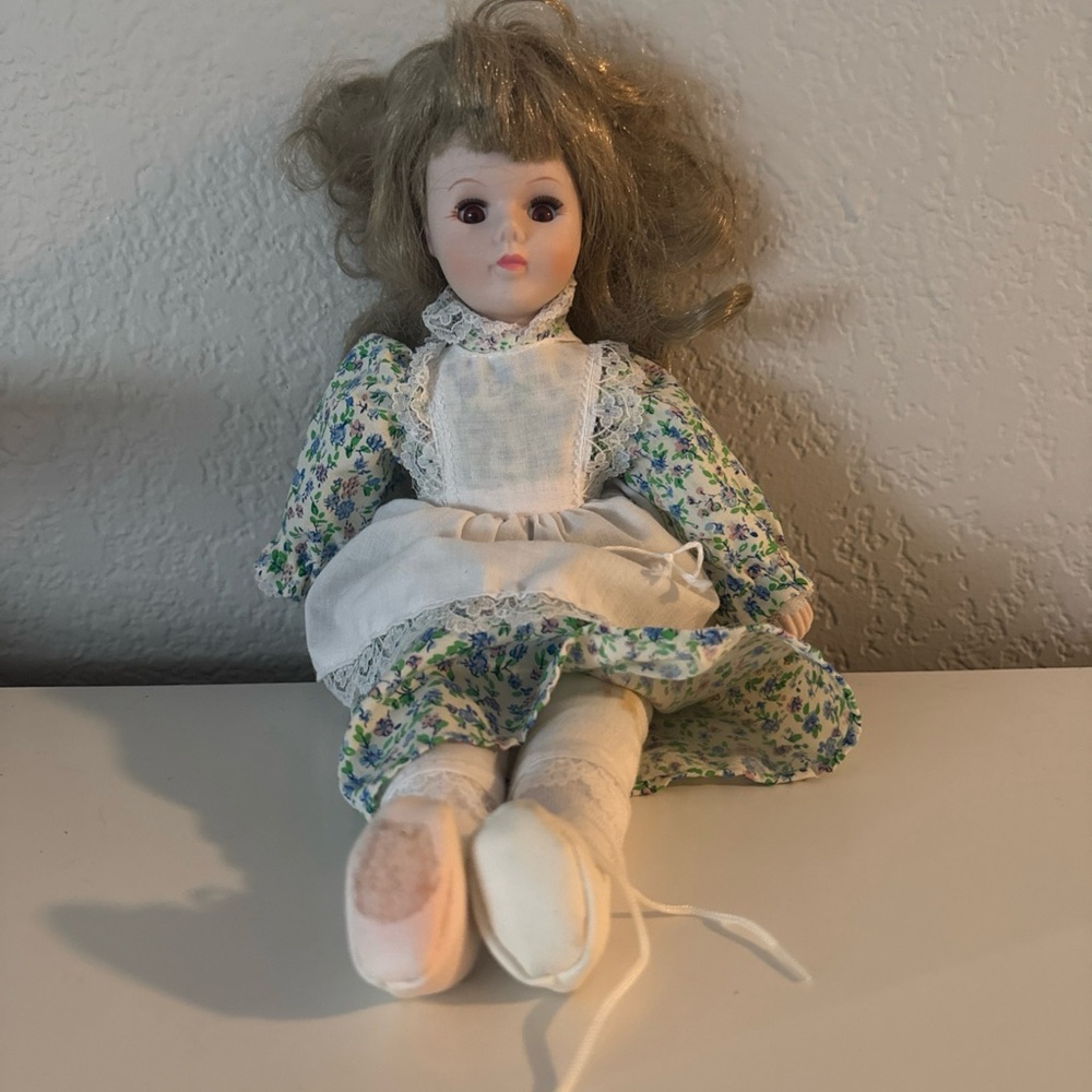 Floral Dress Porcelain Doll